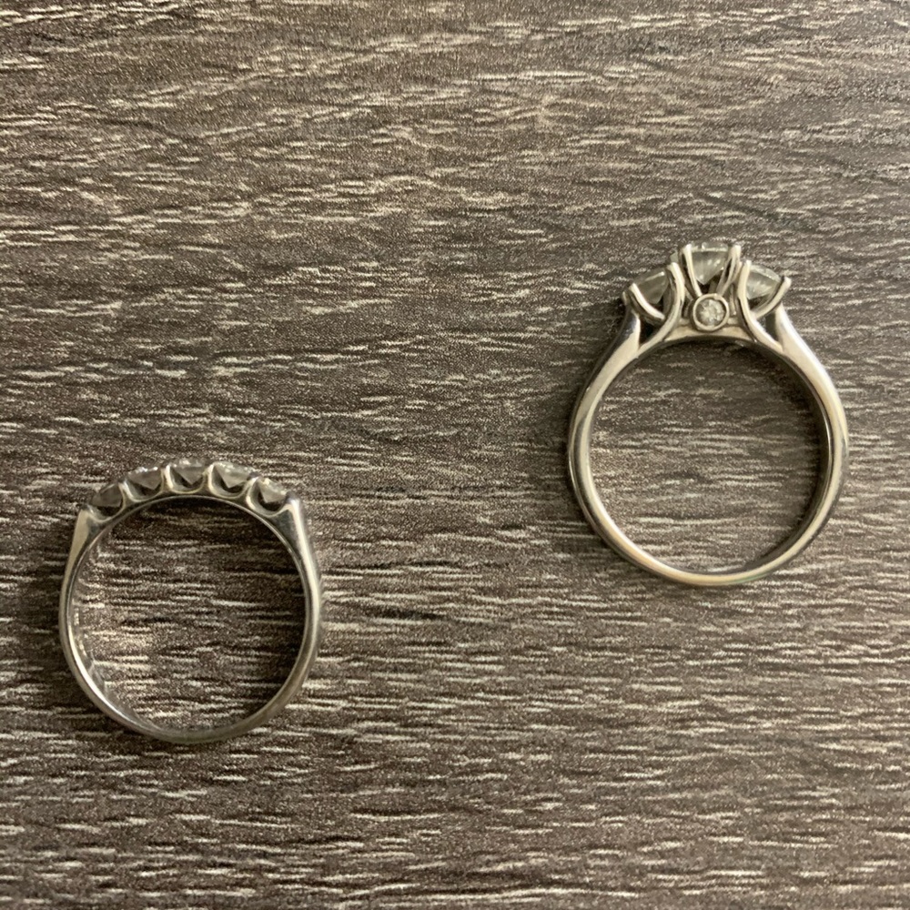 Past, Present, Future Diamond ring and separate band.